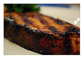 Grilled coating Miso cured Kingfish