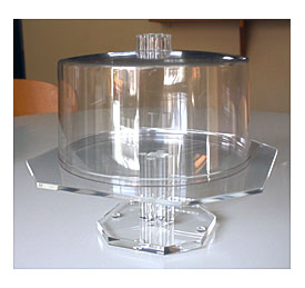 Clear Acrylic Cake Stand. Acrylic Construction. Durable Clear Cover
