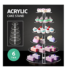 Details About 6 Tier Acrylic Round Cake Cupcake Stand Display Bakery