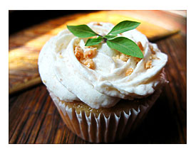 Thai Basil Jaggery Cupcakes with Lemongrass Basil Infused Toasted Coconut Buttercream