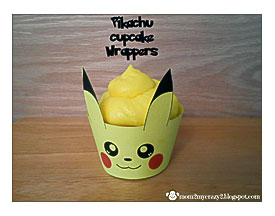 Away? I'll Help You Pack. Pokemon Party . Pikachu Cupcake Wrappers