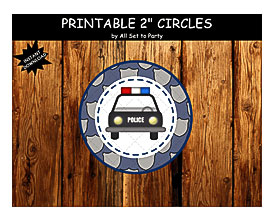 Police Car Cupcake Toppers Party Printable Police By AllSetToParty