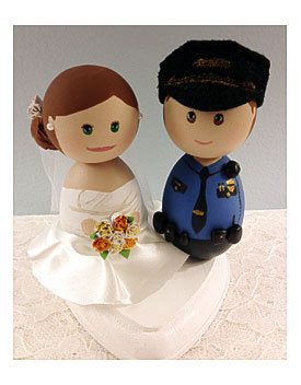 DSMeeBee Bride And Police Officer Wedding Cake Toppers