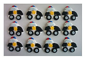 Police Cars Fondant Cupcake Or Cookie Toppers By Cookiecovers