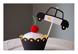 Police Car Cupcake Toppers And Wrappers Police Theme By GiggleBees