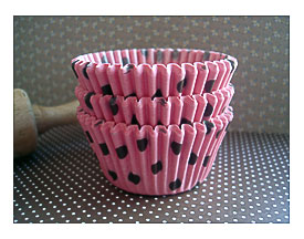 Pink With Brown Polka Dot Cupcake Liners Baking Cups 50