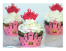 Life Is Sweets Custom Made Fondant Princess Crown Cupcake Toppers