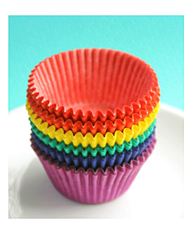 Classic Rainbow Cupcake Liners 6 Colors By Thebakersconfections