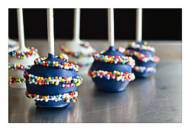 Cake Stand Further Rainbow Cake Pops With Sprinkles. On Rainbow Cake