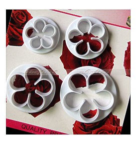 4Pcs Cute Rose Flower Fondant Cake Cookie Food Cutter Mold Sugarcraft