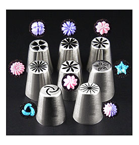 8pcs Russian Tulip Icing Piping Nozzles Stainless Tips Cake Decorating