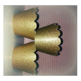 Gold Glitter Scallop Edge Cupcake Wrappers Set Of By FiestaBella