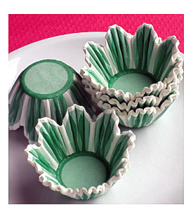 Mini Green Flower Cupcake Liners Scalloped By Thebakersconfections