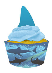 Creative Converting Shark Splash Cupcake Wrappers With Picks Case Of