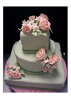 merging cake with gum paste roses 4