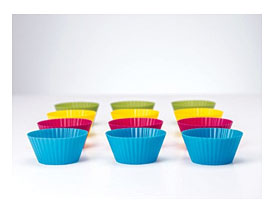 Essentials Silicone Baking Cups, Set Of 12 Reusable Cupcake Liners In