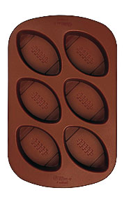 Muffin & Cupcake Pans >> Wilton 6 Cavity Brown Silicone Mini Football