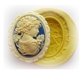 Lady Cameo Mold Silicone Frame Flexible Mould By WhysperFairy