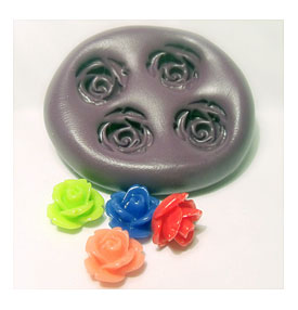 Kawaii Rose Flower Mold Flexible Silicone Push Mold By Moldsrus