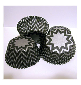 Silver Chevron Stripe Cupcake Liners Choose Set Of 50 Or 100