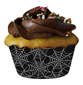 Spider Web Cupcake Wrappers Black Silver Options Color Black Silver