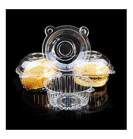 200 Plastic Single Cupcake Cake Case Muffin Holder Box Container