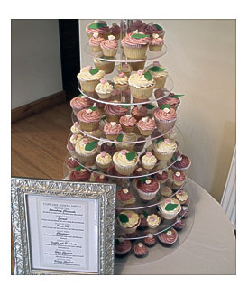 Pink And White Wedding Cupcake Tower