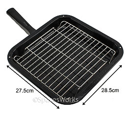 Small Square Enamelled Grill Pan Tray Rack amp Handle for Logik Oven