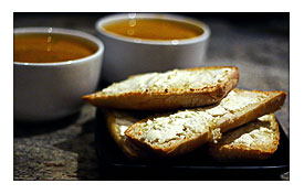 Pumpkin & bean soup with goats' cheese toasts