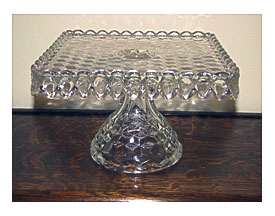 Fostoria American Square Cake Stand From Deltongarthsantiques On Ruby