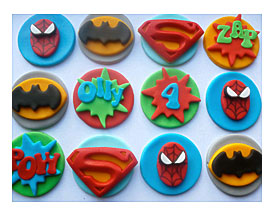 Fondant Superhero Cupcake Toppers