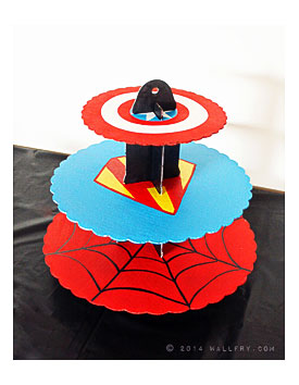 WallFry Wall Art For Small Fry Superhero Cupcake Stand DIY