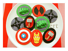 The AVENGERS Edible SUPERHERO Cupcake Toppers By PirateDessert