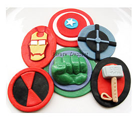 The AVENGERS Edible SUPERHERO Cupcake Toppers By PirateDessert