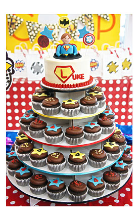 Superhero Cupcake Cake Superhero Cupcake Tower Half Baked Co
