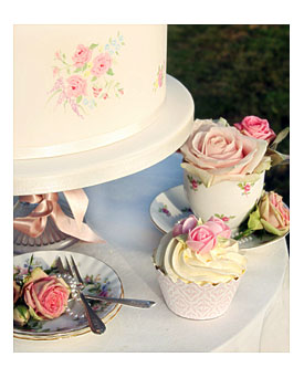Life Is What You Bake It Vintage Cake, Cupcakes & Tea Cups