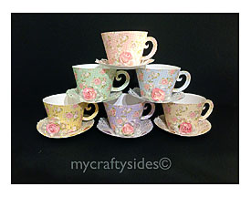 Cupcake Holder Tea Cups, Or PartyFavors, Shabby Chic Party Favors By