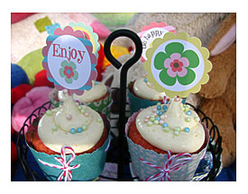 Free printable tea party cupcake toppers