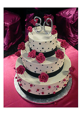 Three Tiered Buttercream 30th Birthday Cake Hot Raspberry Roses