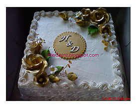 LittleGemz CupCakes Ipoh Single Tier Wedding Cake