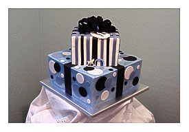 Polka dots and Stripes Spoil Shower cake