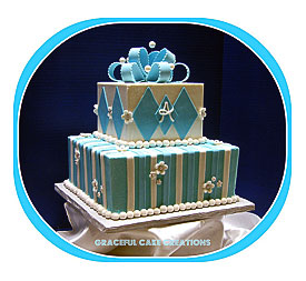Tiffany Melancholy and White Baby Shower Cake