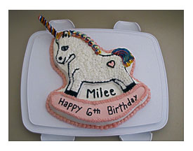Cake Was Made Using The Rocking Horse Cake Pan It Was A Funfetti Cake
