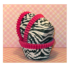 Hot Pink Trim Zebra Print Cupcake Liners By Sweettreatssupplies