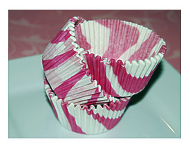 Cupcake Liners 50 Count Hot Pink Zebra Stripe By Isakayboutique