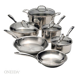 Oneida Pro Series Stainless Steel 10 Piece Cookware Set 62742 Photo