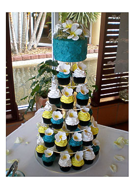 Sugar Siren Cakes Mackay Frangipani Wedding Cupcake Tower