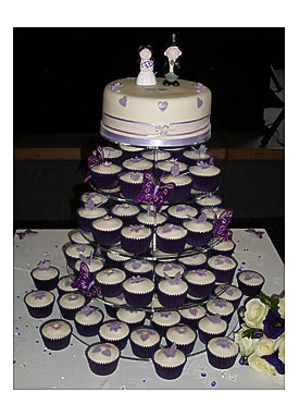 Cupcake Wedding Towers This One Is A Fruit Cake Topper And 96 Cupcakes
