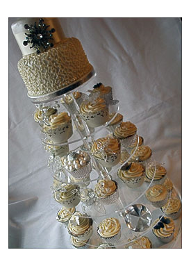 The Cupcake Tower Contains Vanilla Lemon And White Chocolate Cupcakes