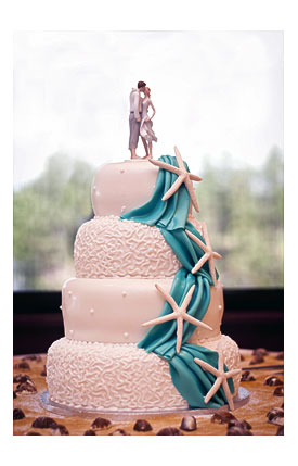 Memorable Wedding Wedding Cake For Beach Wedding Theme